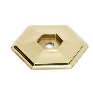 Luxury Modern Brass Hexagonal Cabinet Knob Backplate Geometric Design Durable Furniture Handle Hardware Gold Finished - Product Image 1