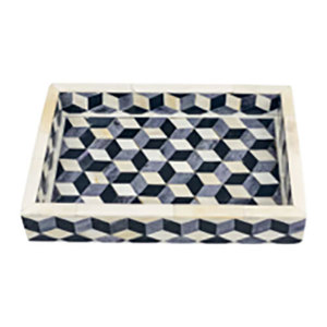 Rectangular Resin Inlay Serving Tray Customizable Durable Handmade Classic Style Fine Workmanship for Kitchen Service Stylish - Product Image 4
