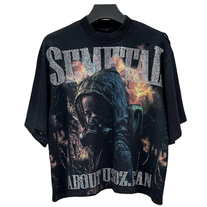 <span class=keywords><strong>Camiseta</strong></span> <span class=keywords><strong>sin</strong></span> <span class=keywords><strong>mangas</strong></span> con estampado de diamantes de imitación, lavado ácido, gráfico oversize, de algodón de alta calidad, estilo holgado para hombre - Product Image 3