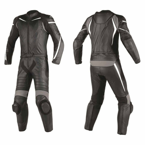 Combinaison de moto en cuir véritable unisexe à manches longues, coupe-vent, hiver, noir, ensemble veste et pantalon deux pièces FITME SPORTS - Product Image 6