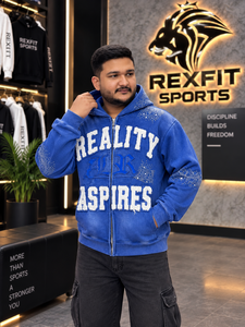 Custom Men Oversized Zip Up Hoodie Heavyweight <b>Fleece</b> Rhinestone Applique Graphic Streetwear <b>Hooded</b> <b>Jacket</b> With Kangaroo Pockets - Product Image 1