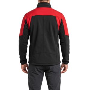 Veste Softshell Noire et Rouge à Rayures sur les Manches, Vêtement de Sport Athlétique Respirant Coupe-Vent - Product Image 2