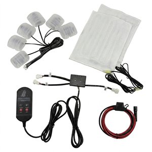 ระบบสั่นสะเทือนนวดเบาะรถยนต์ 12V แบบยูนิเวอร์แซล 6 มอเตอร์ พร้อมแผ่นทำความร้อน 2 แผ่น ชุดควบคุมแบบมีสาย ชุดอุปกรณ์เสริมเบาะนั่งตามหลักสรีรศาสตร์ - Product Image 1