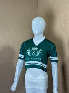 Maillot de hockey sur glace personnalisé en mesh pour femme, sublimation, réversible, vert et blanc, uniforme d'équipe, service OEM - Product Image 1