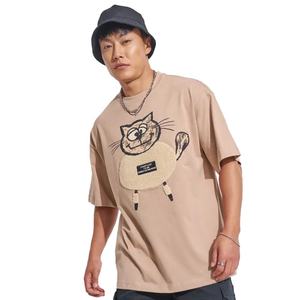 T-shirt surdimensionné vintage délavé à l'acide 100 % coton pour homme, vêtement décontracté avec logo imprimé vieilli, prix de gros - Product Image 1