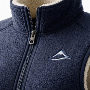 High Quality Unisex Solid Cream Polar <b>Fleece</b> Wind Resistant Vest Zipper Stand Collar Casual Outerwear Warm Pocket Sleeveless - Product Image 6