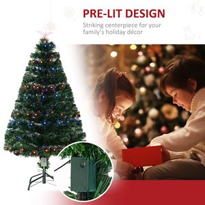 Albero di Natale in Fibra Ottica da 120 cm a Batteria con 130 Luci LED Preinstallate e Punte Realistiche delle Rami - Product Image 5