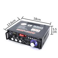 Kompakt Hi-Fi Stereo Çift Kanallı 300W+300W Çıkış Gücü Amplifikatörü 12V/220V Ev Ses Sistemleri Desteği Alüminyum Alaşım