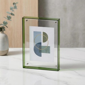 Cadre photo rectangulaire en acrylique transparent 4 couleurs, impression UV, incassable, étanche, sur pied, horizontal, pour table, moderne - Product Image 2