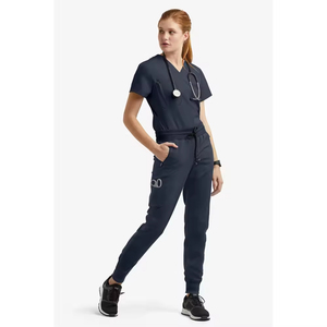 Custom Women's Cotton Woven <b>Scrub</b> <b>Sets</b> for Hospital Use with Needle Detection and Seamless Fusing - Product Image 6