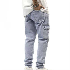 Jeans de Mezclilla para Hombre, Estilo Casual Recto, Diseño Elástico con Cierre, Profesionales para Verano, Invierno y Primavera - Product Image 2
