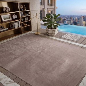 Tapis moderne gris clair uni, doux et moelleux, style minimaliste, fait main, de luxe, pour salon, chambre à coucher, décoration d'appoint, style maison de luxe - Product Image 4