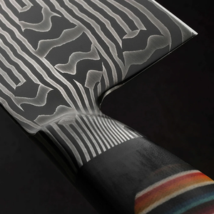 Cuchillo de Chef de Acero de Damasco, Hoja de 8-9.9 Pulgadas, Forjado a Mano, Estilo Japonés, Mango de Madera, Cuchillo de Cocina Afilado como una Navaja, Ambidiestro - Product Image 5