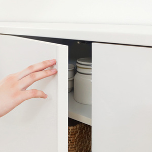 Modern <b>White</b> Freestanding Storage Cabinet Minimalist Design Living Room Furniture MDF Material <b>Bookcase</b> 4-drawer 4 Shelves Cubby - Product Image 5