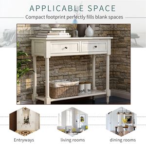 Tavolo Console Serie Daisy dal Design Tradizionale con Due Cassetti e Ripiano Inferiore - Product Image 6