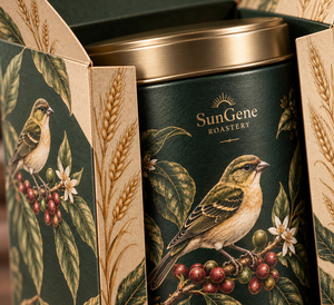 Caja de cartón personalizada para café Finch con base de cierre automático, impresa en cartón con impresión offset - Product Image 3