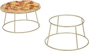 Unique design Metal <b>Pizza</b> Stand Round <b>Shape</b> Rose Gold Frame Black Tray For Tableware Hotel Restaurant Cafe Use - Product Image 2