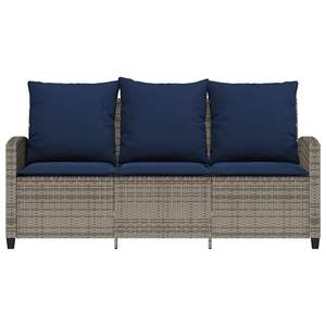 Sofá de Patio de 3 Plazas con Ratán Sintético Gris, Incluye Cojines y Mesa para Uso en Jardín - Product Image 6