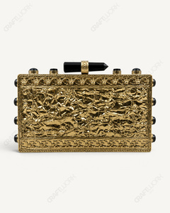 Pochette en pierre de labradorite |   Sac de soirée de mariage en pierre naturelle de luxe, écologique et fait main, pour femmes, tendance - Product Image 3