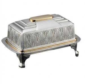 Beurrier Poli Brillant Personnalisé en Acier Inoxydable Plaqué Or et Argent de Haute Qualité pour la Table et la Cuisine - Product Image 6