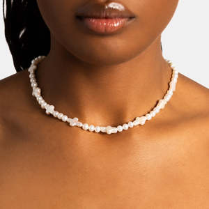 Collar de Perlas Naturales de Agua Dulce con Cruz, Hecho a Mano, Gargantilla Religiosa, Joyería de Moda para Mujer - Product Image 1