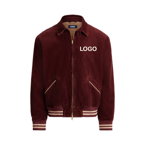 Hot Supplier Premium Corduroy Graphic Track <b>Jacket</b> Men Embroidered Vintage Americana OEM Custom Luxury Streetwear Outerwear - Product Image 1