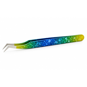 Professional Angled Precision <b>Eyelash</b> Tweezers Stainless Steel Volume Lash Extension <b>Beauty</b> Application <b>Tool</b> - Product Image 3