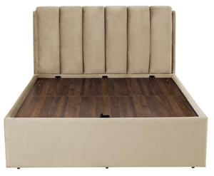 Modern Upholstered <b>Storage</b> <b>Bed</b> Frame <b>Queen</b> Size Fabric Headboard Soft <b>Bed</b> <b>with</b> Built <b>Storage</b> for Bedroom - Product Image 2