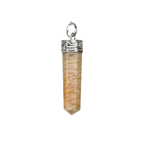 จี้รูปดินสอประดับมูนสโตนสีพีช - Product Image 1
