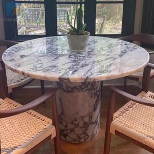 Modern Luxury <b>White</b> Calacatta Viola Marble Durable Decorative <b>Dining</b> Living <b>Room</b> Coffee <b>Table</b> Set - Product Image 4