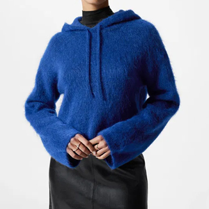 Sweat à capuche en mohair personnalisé avec logo, pour homme, mélange de laine et mohair, 100% coton, chaud pour l'hiver, en polaire, coupe ample, toutes tailles, brodé - Product Image 2