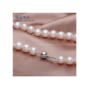 Collier de perles rondes d'eau douce de 9-10 mm en gros, fabricant de Zhuji, forte luminosité avec de légères imperfections - Product Image 4