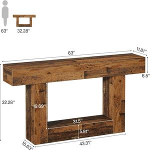 Wooden <b>Console</b> <b>Table</b> for <b>Sofa</b> Entrance or Lobby Use - Product Image 5