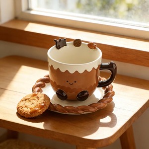 แก้วกาแฟเซรามิกสุดหรูพร้อมจานรองลายการ์ตูนหมีน่ารักสำหรับใช้ในบ้าน - Product Image 2