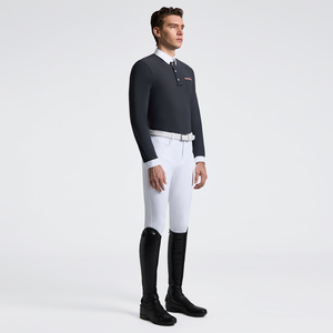 High Quality 4way Stretch Horse Riding Equestrian Shirt Top <b>Base</b> <b>Layer</b> Competition Show Shirt Polo in Soft Feel Technical Fabric - Product Image 2