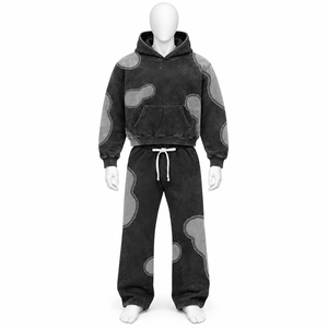 Manufacture Custom Made Fashionable 2-Piece Winter Wear Heavyweight Hooded Oversized Hoodie & Jogger <b>Sweatpants</b> <b>Set</b> - Product Image 6