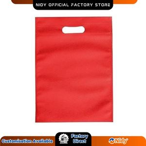 Sac de courses non tissé NIDY Plain D Cut 22,86x30,48 cm, sac de transport réutilisable pour le commerce de détail, les supermarchés et l'emballage. - Product Image 1