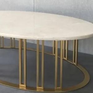 Mesa de centro moderna de madera blanca y metal para sala de estar, 50 x 30 x 20 pulgadas, mueble contemporáneo de mesa baja. - Product Image 2