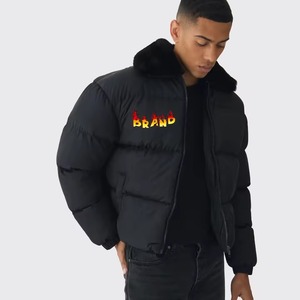 Blouson Bomber en Toile Brillante de Haute Qualité pour Homme, Col Rabattu, Chaud pour l'Hiver, Fermeture Éclair, Style Urbain, Service OEM - Product Image 2