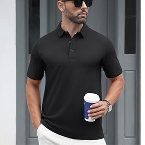 Camisa de Golf para Hombre, Transpirable, de Manga Corta, Algodón Piqué, 3 Botones, Corte Clásico, Informal, de Alto Rendimiento - Product Image 2