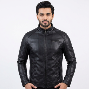 <b>Men</b> <b>Leather</b> <b>Jacket</b> with Front Pocket Customized <b>Men</b> <b>Leather</b> <b>Jacket</b> Inner Fur Material <b>jacket</b> for <b>men</b> - Product Image 4
