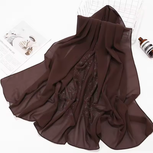 <b>Women</b> Chiffon Hijab <b>Scarf</b> Crystal Rhinestone <b>Head</b> Wrap Muslim Shawl Multi Color - Product Image 5