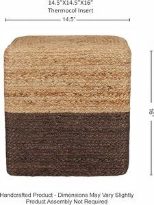 Pouf carré en jute tissé à la main 2026 pour la décoration de la maison, des complexes hôteliers, des hôtels et des patios - Product Image 4