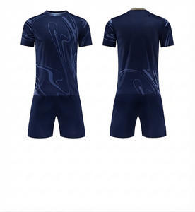 DROGEN EXPORT MANUFACTURER Conjunto de Camiseta de Fútbol Azul Marino Personalizada, Uniforme de Fútbol con Impresión por Transferencia de Calor, Transpirable, de Secado Rápido, Unisex - Product Image 1