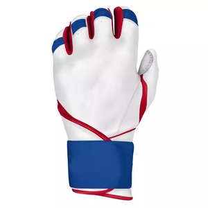 Split Finger Baseball Gloves White Red <b>Blue</b> Synthetic Hook And Loop Closure Adult Right Handed All Seasons - Product Image 5