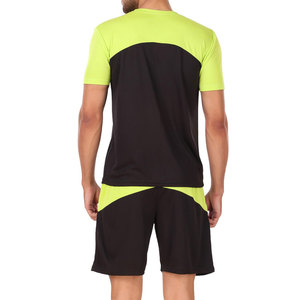 Conjunto Deportivo para Hombre, Camiseta y Pantalones Cortos en Negro y Verde Lima, Corte Regular, Tejido Deportivo de Secado Rápido, para Entrenamiento y Fitness al Aire Libre - Product Image 3