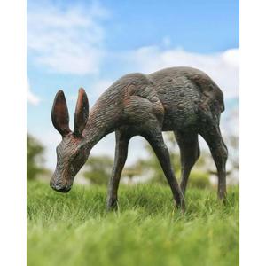 Cast Iron Doe <b>Statue</b> For Garden Supplies Ground Mount Handmade Bronze Doe Deer Sculpture Christmas Decoration - Product Image 6