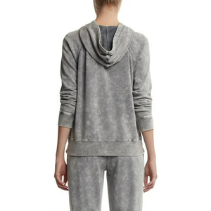 2026 Sleeve Hoodie Acid Wash <b>Hoodies</b> Sweatpants and Set Acid Wash Pullover Tracksuits 100% Cotton French Terry Cropped Women - Product Image 4