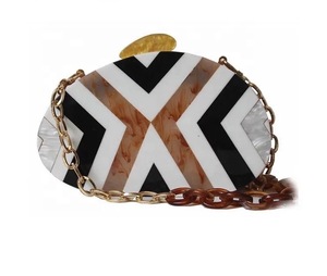 Colorful Resin Clutch Box Artistic Checkerboard Pattern Fashion Accessory Custom Shape Handmade <b>Craft</b> Decor - Product Image 3