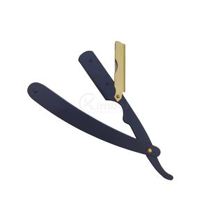 Rasoir droit pliant finition noire, outil de rasage professionnel pour barbier, shavette manuelle, design de logo personnalisé - Product Image 2